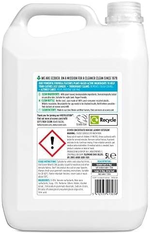Ecover Laundry Detergent 5L Refill, Lavender & Sandalwood, 142 Washes 2096