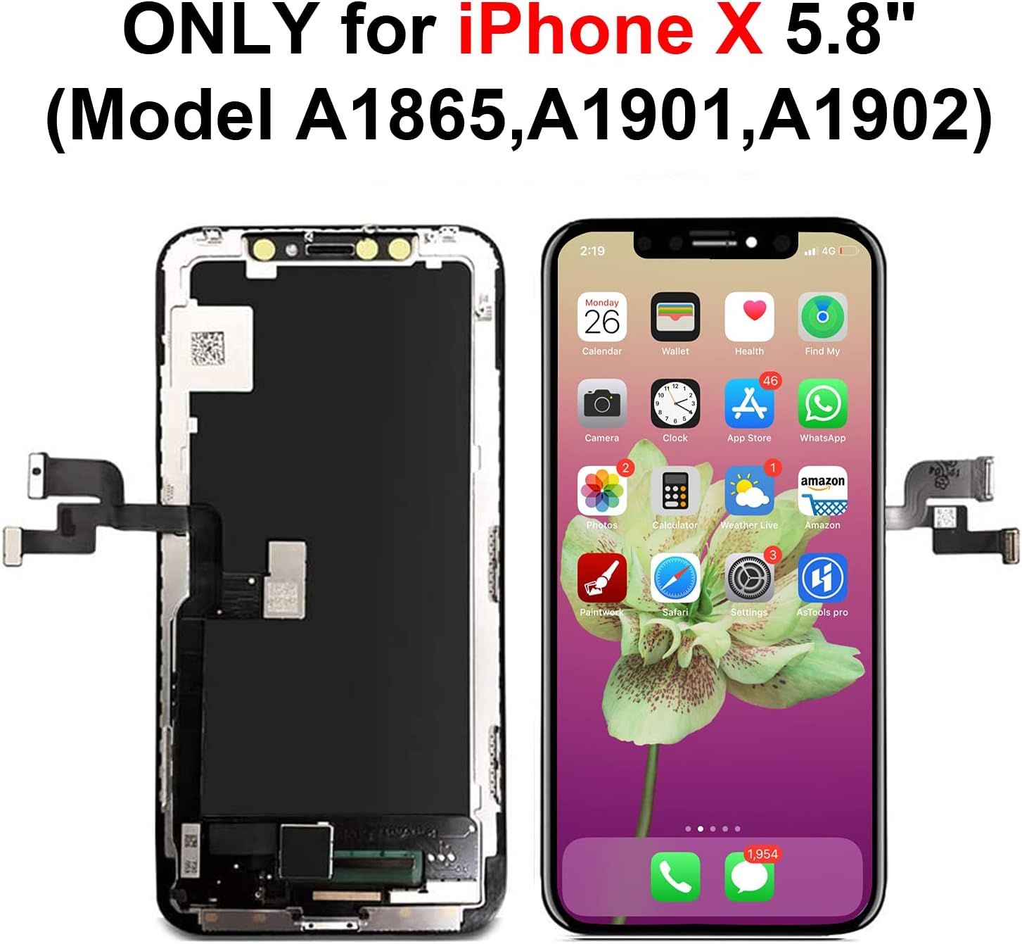 Brinonac for iPhone X OLED Screen Replacement Kit-0942