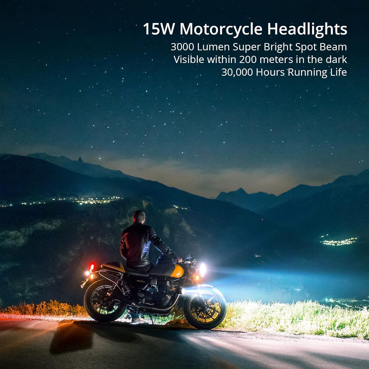 PROZOR Motorcycle LED Headlights 12/24V 9023