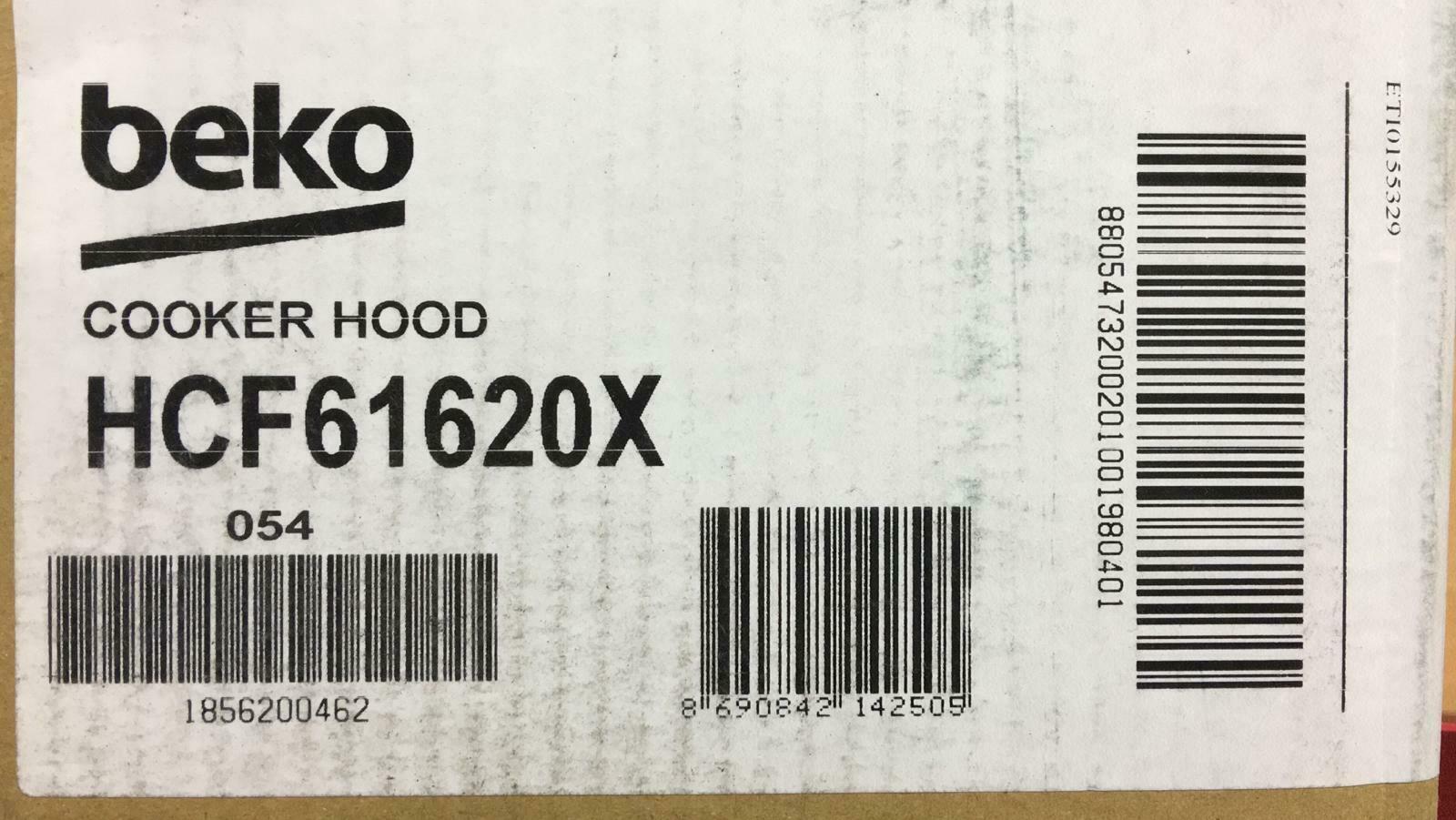 Beko  Chimney Cooker hood Stainless steel, (W)60cm HCF61620X 2505
