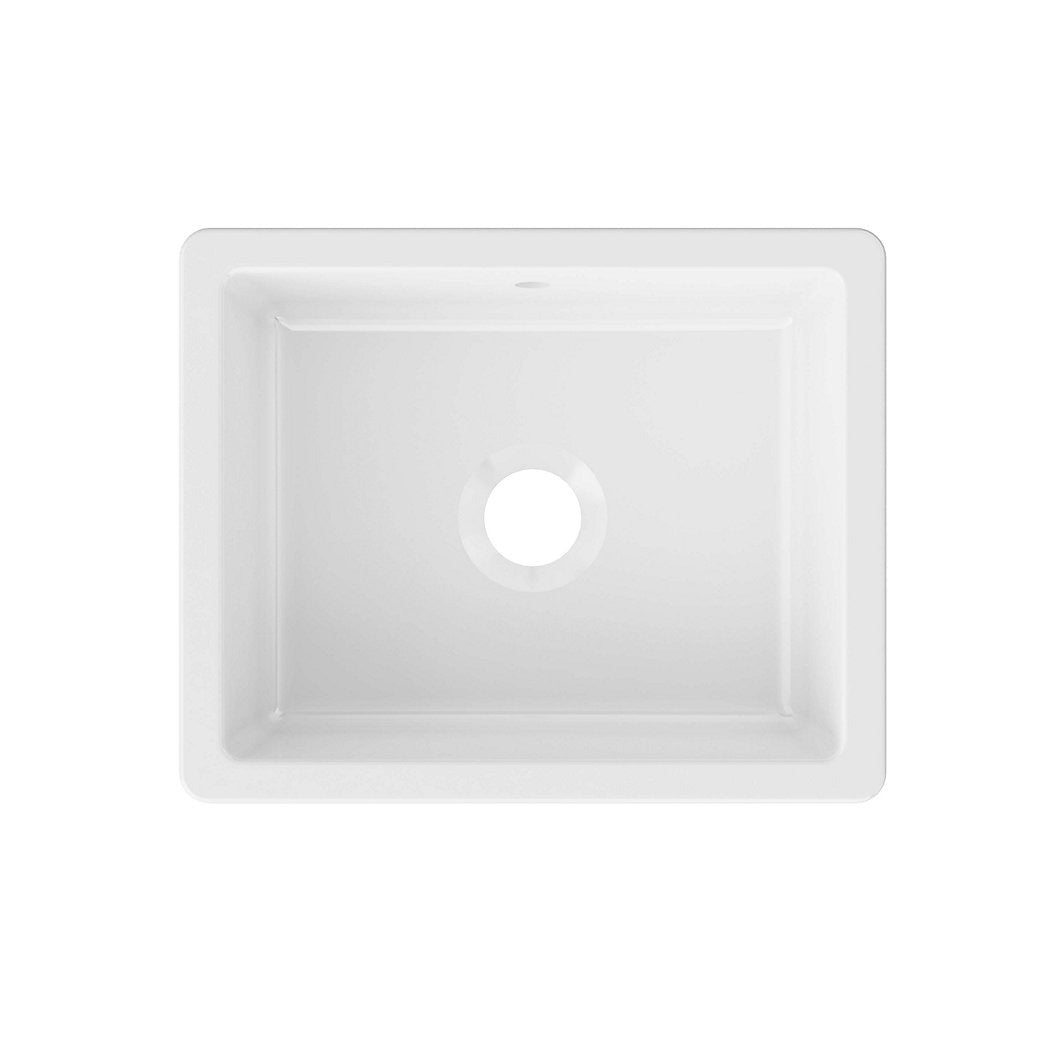 GoodHome Hyssop Gloss White Ceramic 1 Bowl Kitchen sink (W)460mm x (L)565mm 8441 (Copy)