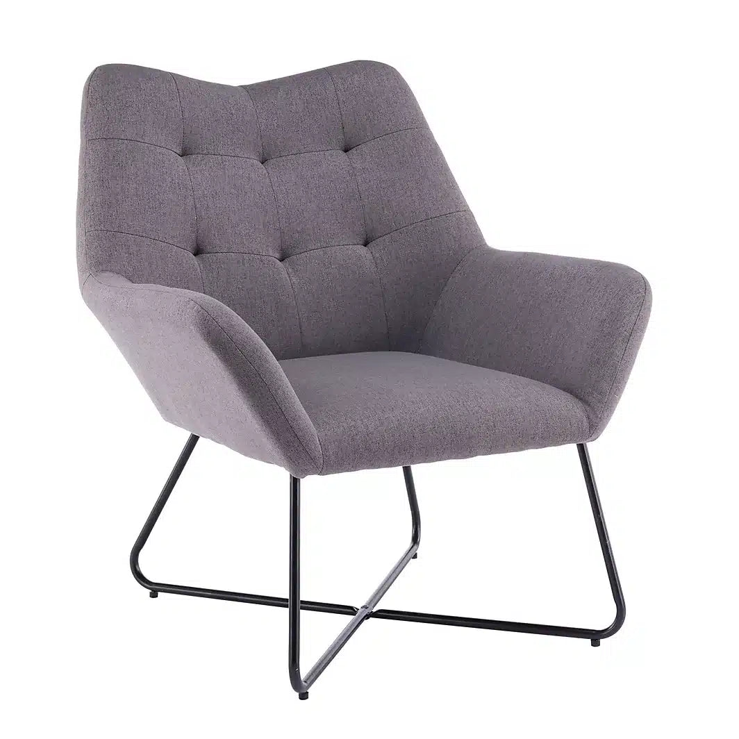 Turio Stone grey Linen effect Chair (H)865mm (W)750mm (D)800mm-5936