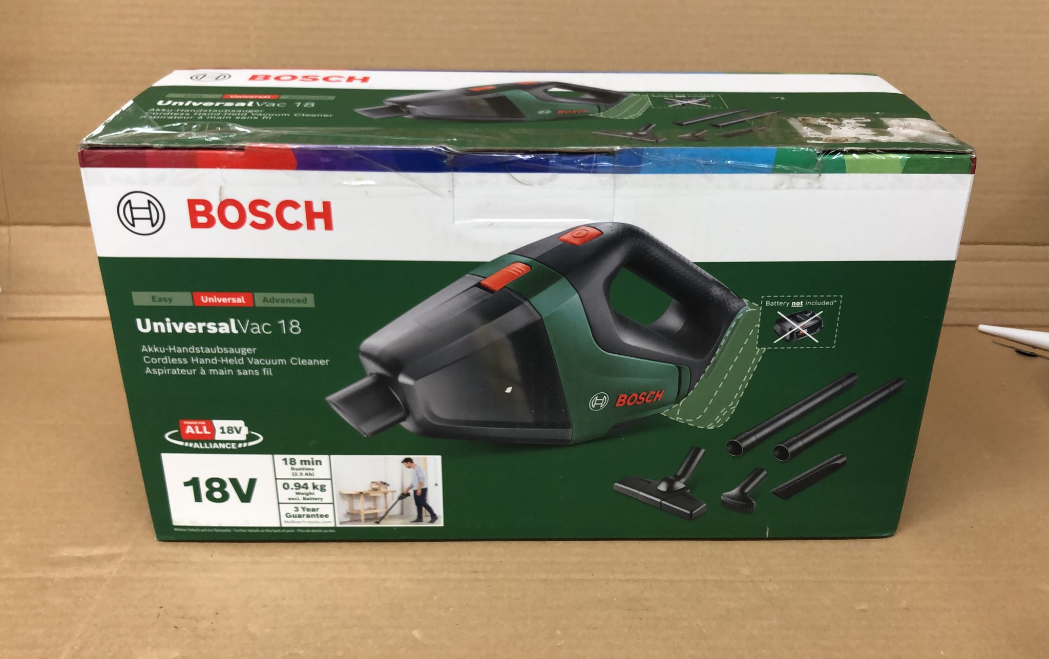 Bosch Home and Garden Cordless Vacuum Cleaner UniversalVac 18 (without battery, 18 Volt system, in carton packaging) 6780