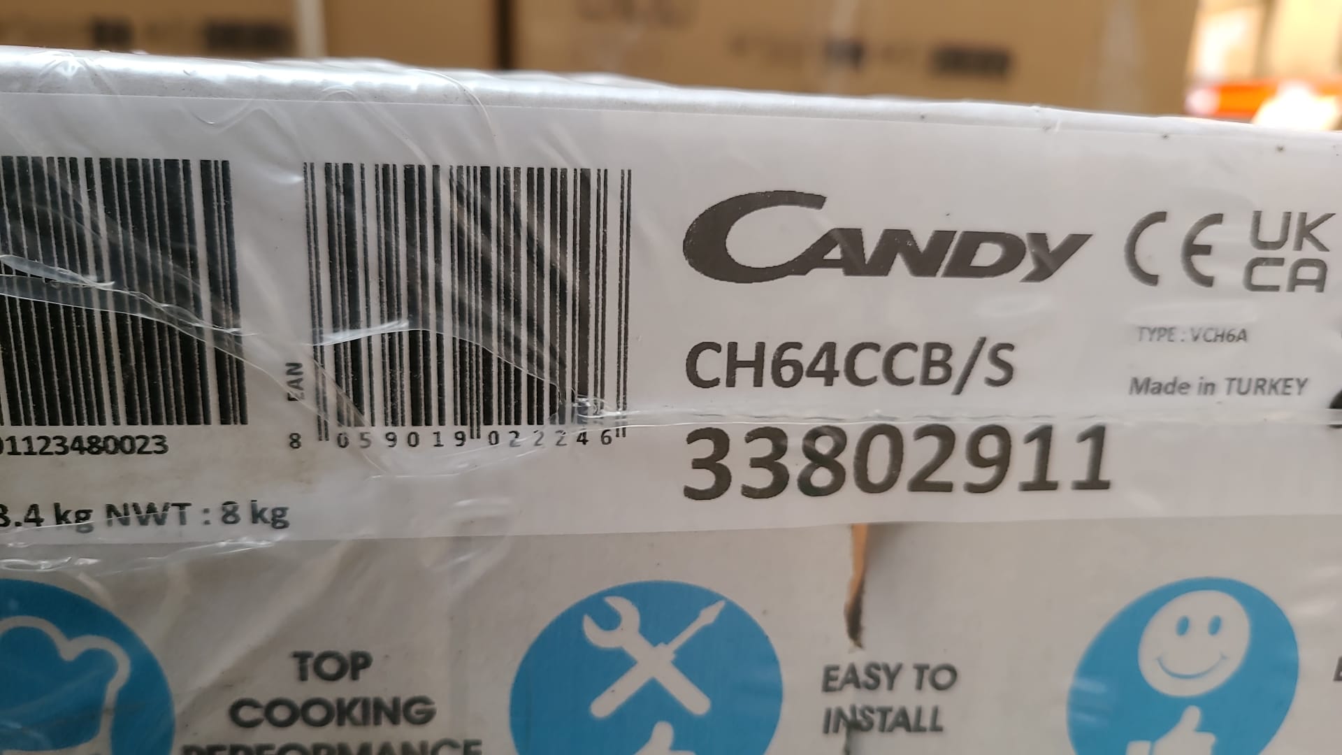 Candy CH64CCB 60cm Ceramic Hob, Touch control, 4 Zones, Child Lock, Black Glass-2246