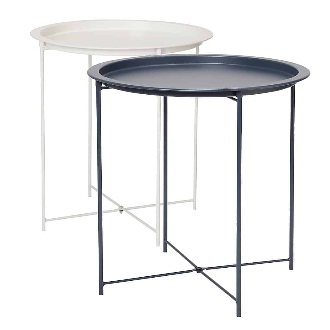 White Tray table (H)50cm (W)47cm 0764