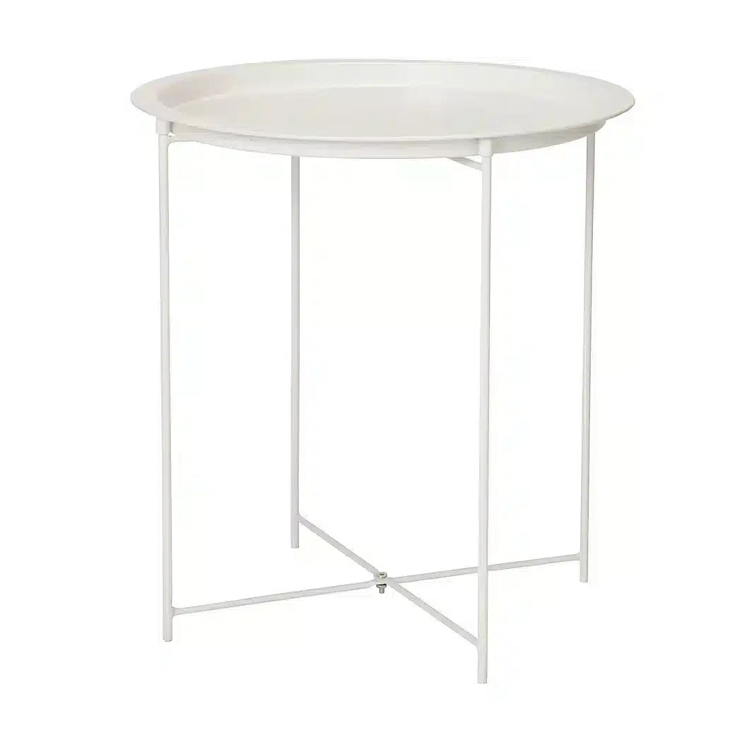 White Tray table (H)50cm (W)47cm 0764