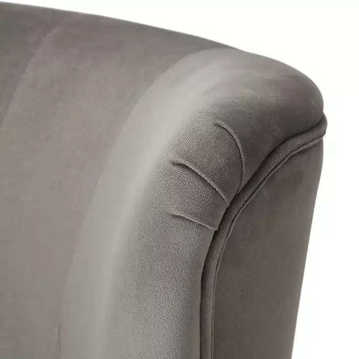 Zorita Grey Velvet effect Occasional chair (H)830mm (W)650mm (D)715mm 0566