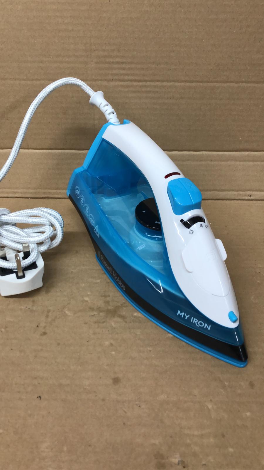 Russell Hobbs 25580 Steam Iron 1800W, 0.26L Water Tank - Blue and White-0849