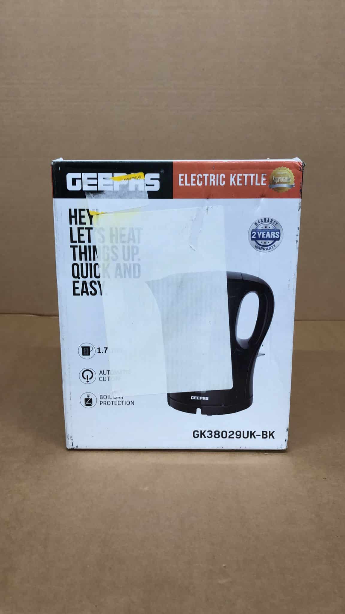 Geepas Electric Kettle 2200W,1.7L Black-1232