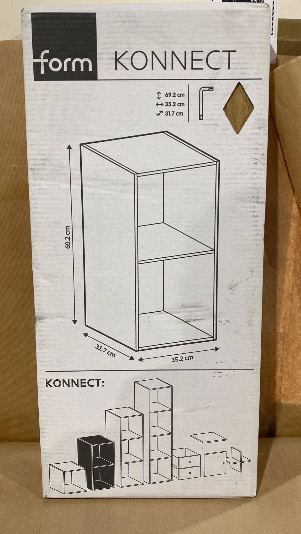 Form Konnect Oak effect 2 Cube Shelving unit (H)692mm (W)352mm (D)317mm 8359
