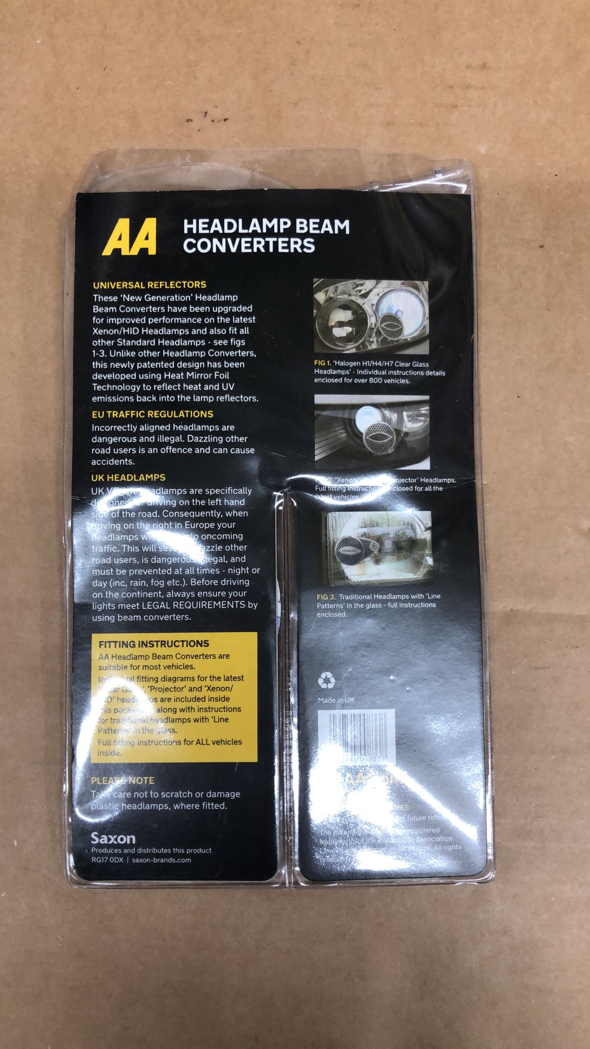 AA Car Headlamp Headlight Beam Converters Adaptors Benders AA8338-8338