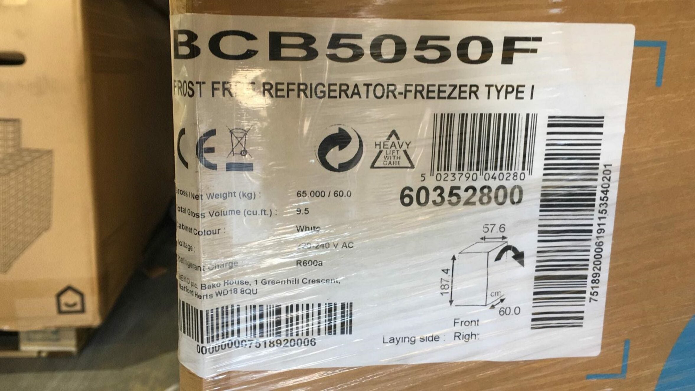 Beko-Fridge freezer-Integrated -White-50:50 -BCB5050F-0280