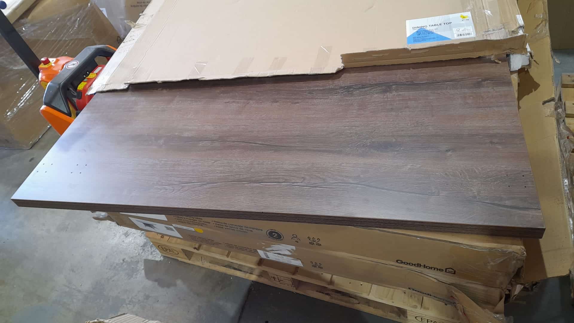 Solid Oak - Dark Oak effect Table Top worktop (L)1400mm (D)900mm 38mmH - 1007