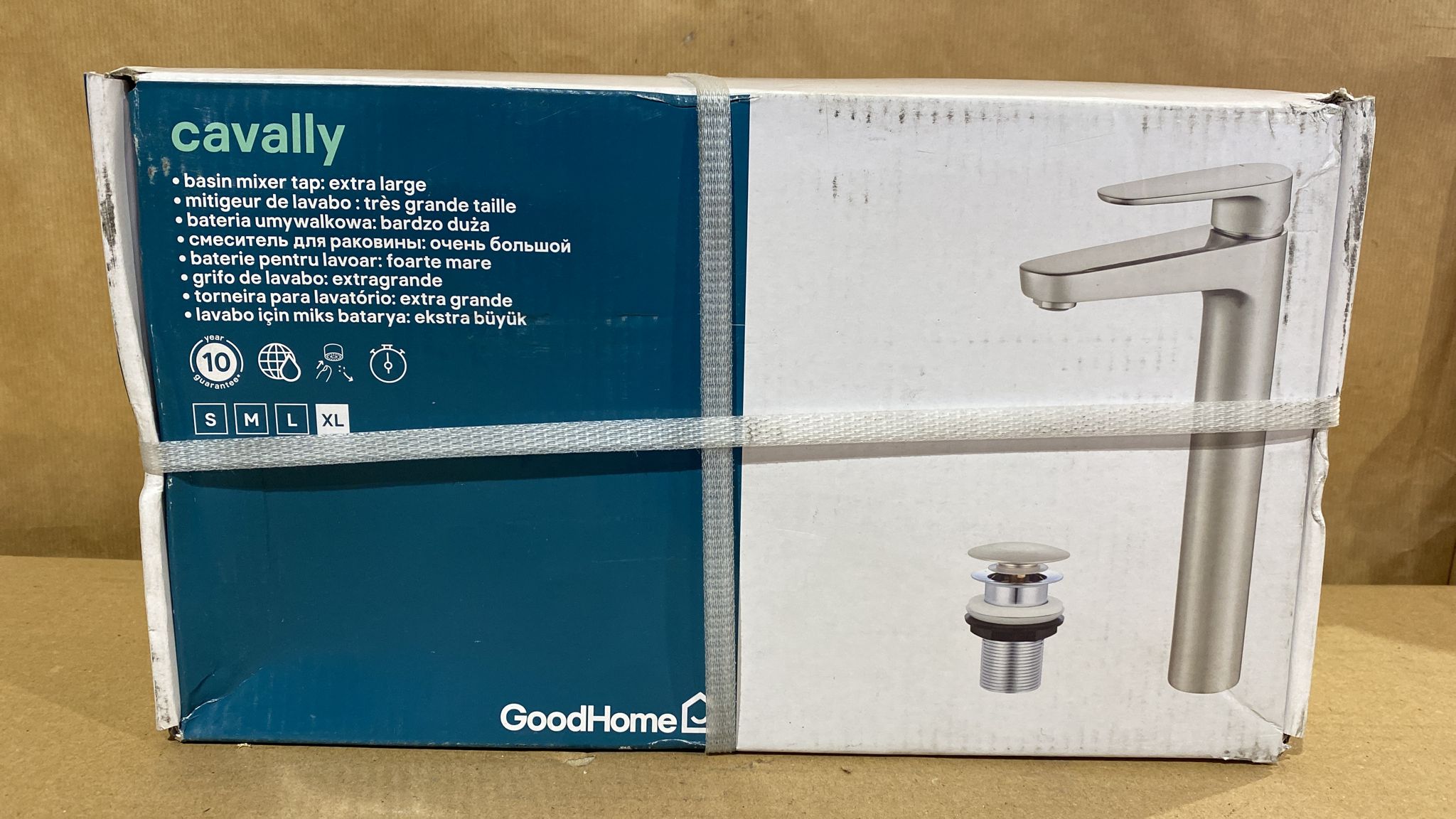 GoodHome Cavally 1 lever Black Tall Basin Mixer Tap 5576