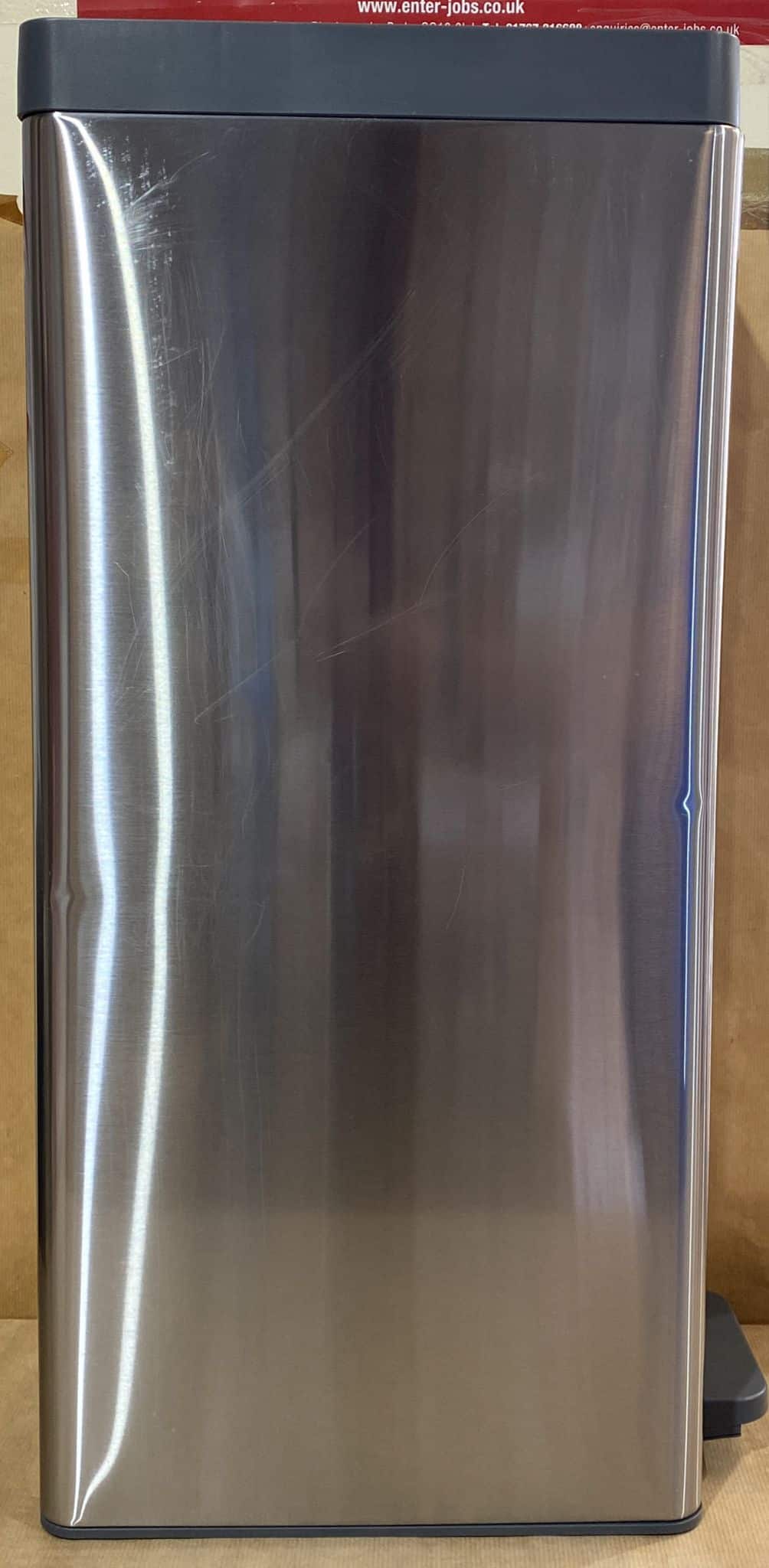GoodHome Kora Anthracite Metal & plastic Rectangular Freestanding Kitchen Bin, 30L 3549
