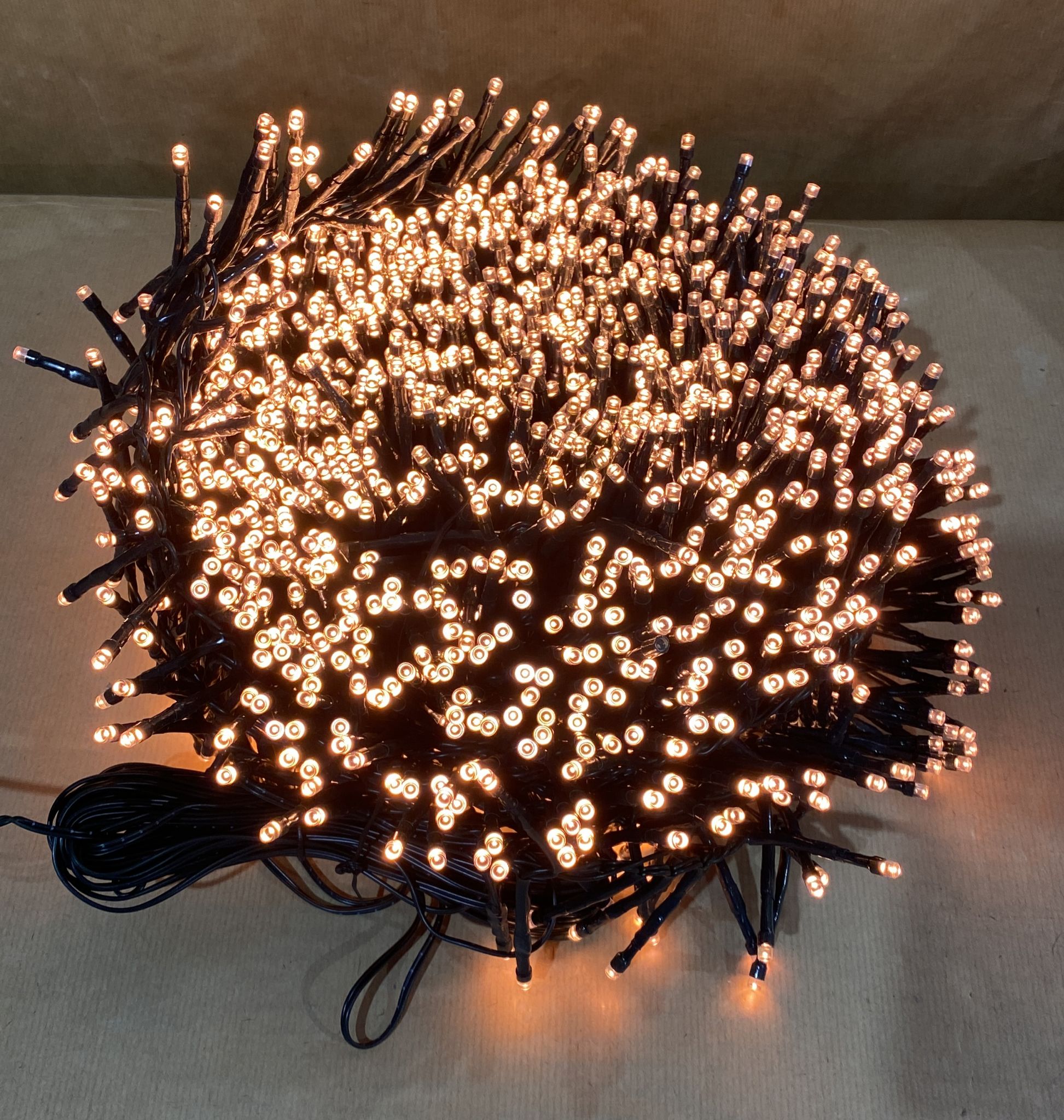2000 Warm white Cluster LED String lights with Green cable 2450