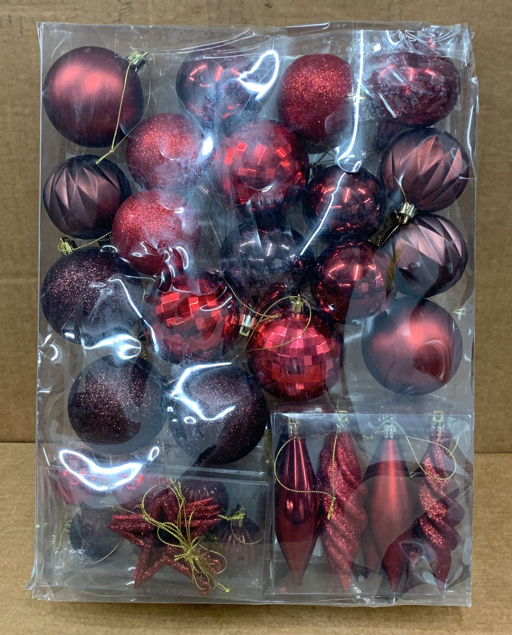 Assorted Red Bauble, Pack of 40 5962