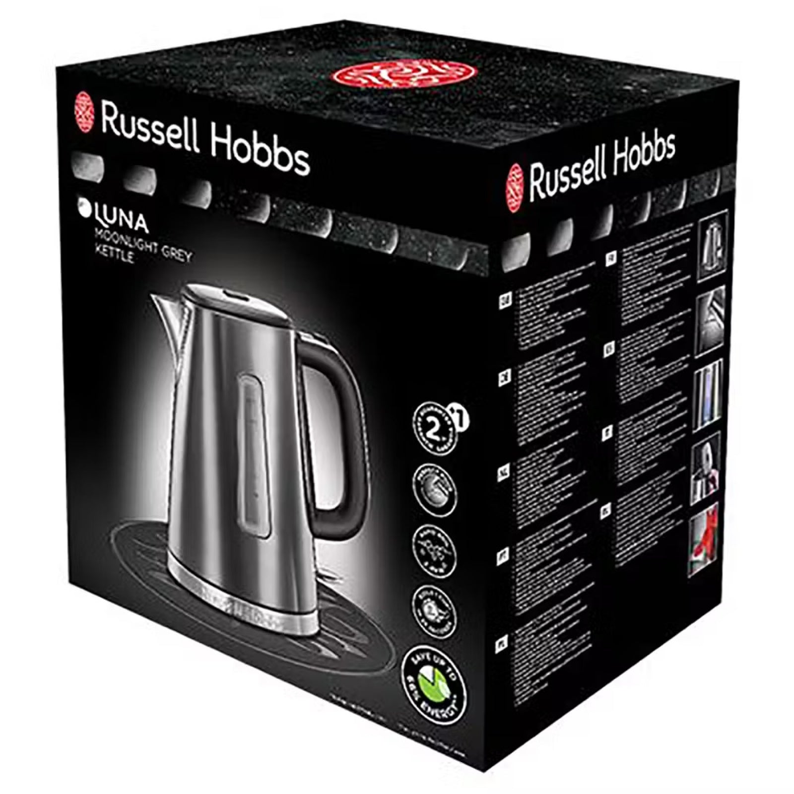 Russell Hobbs 1.7L Luna Quiet Boil Kettle Grey 23211-9984U