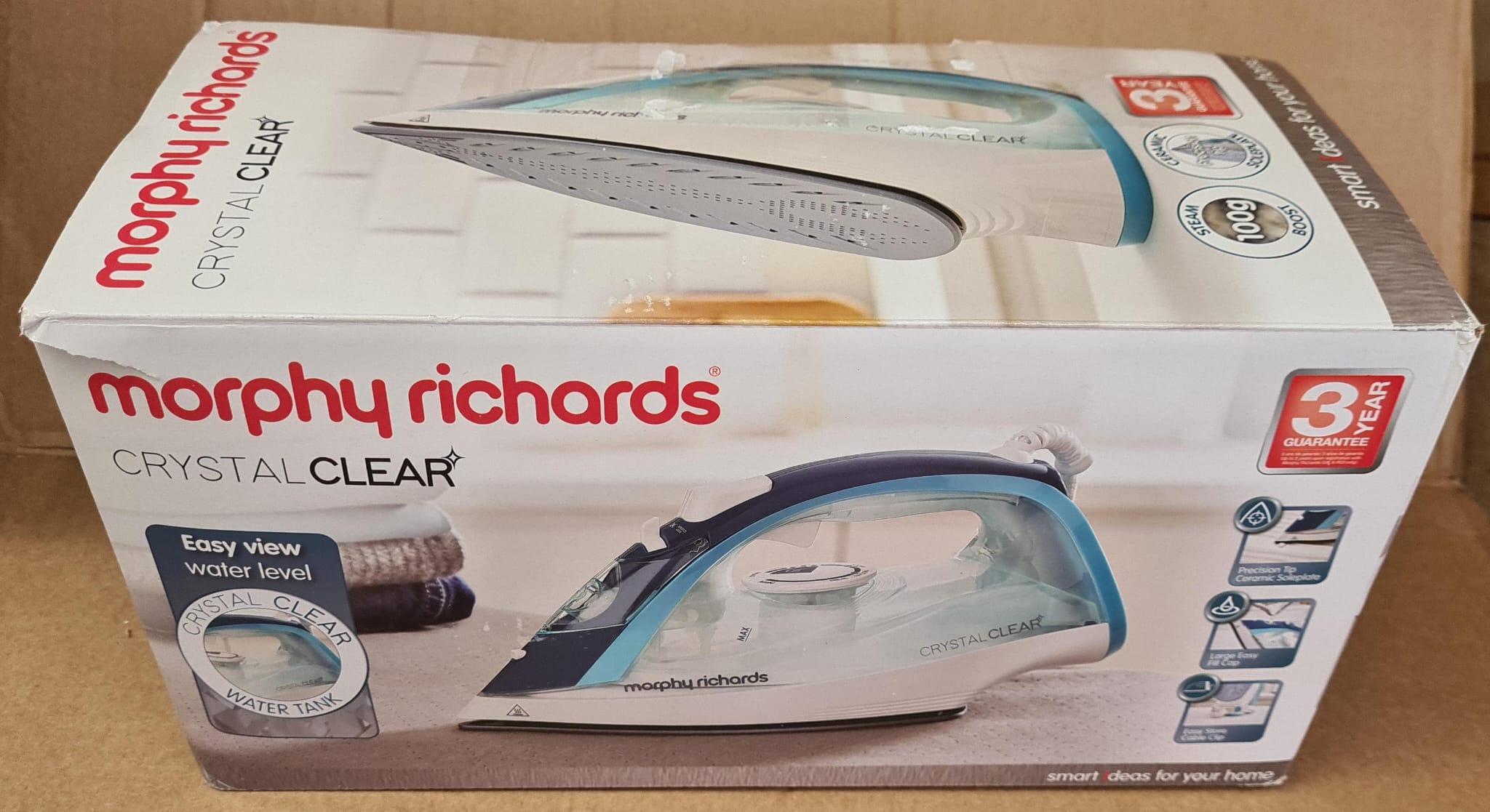 Morphy Richards 300300 Steam Iron Crystal Clear Turquoise / White 2400 W-9023U
