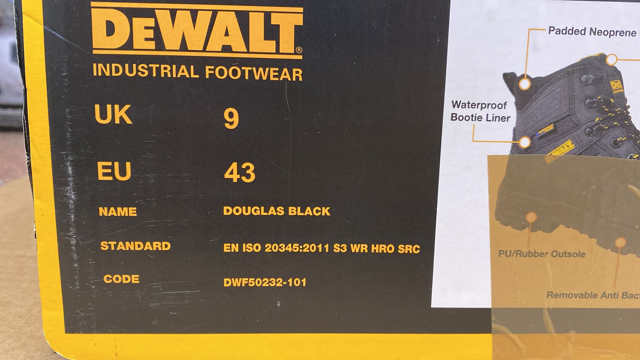 DeWalt Douglas Waterproof Safety Boots-UK 9/EUR 43-6980