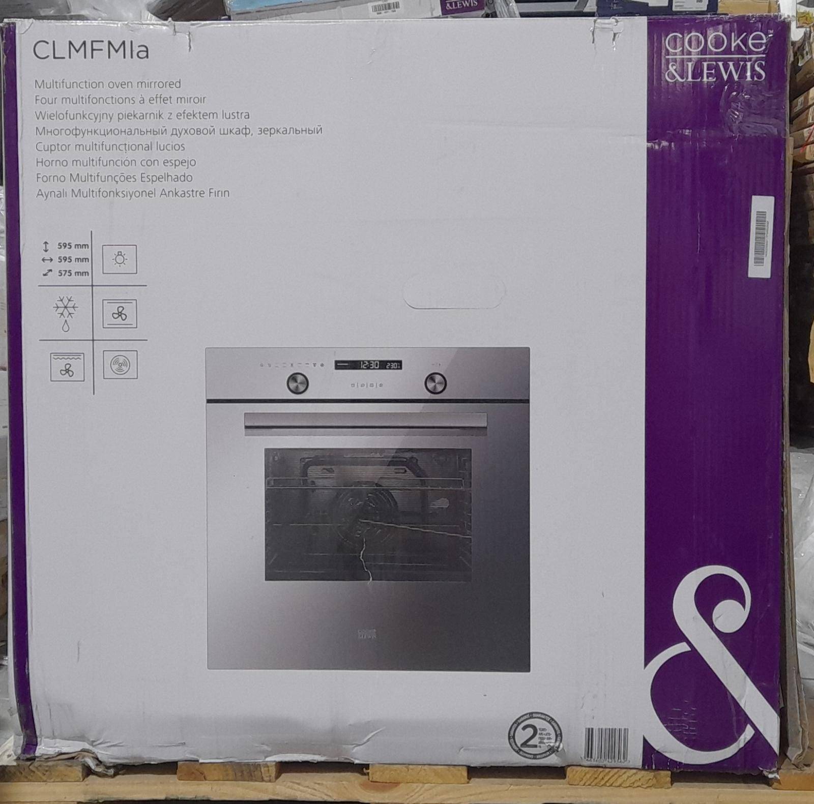 Cooke & Lewis CLMFMIa Mirrored Integrated Electric Single Multifunction Oven 9562