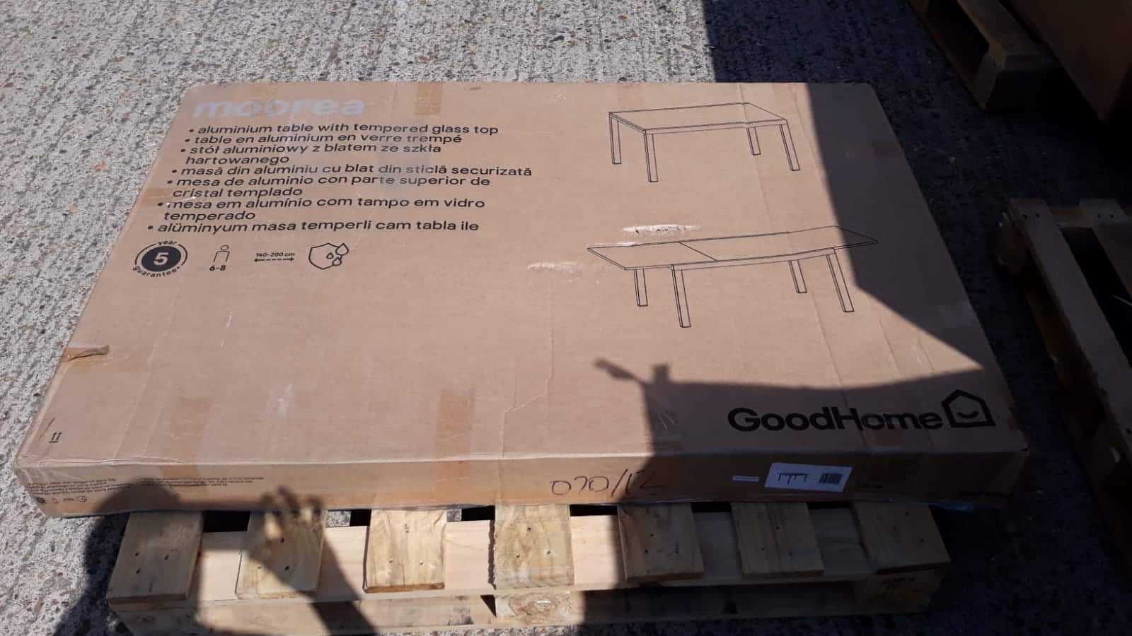 GoodHome Moorea Metal 8 seater Extendable Table - Garden Furniture set 8800