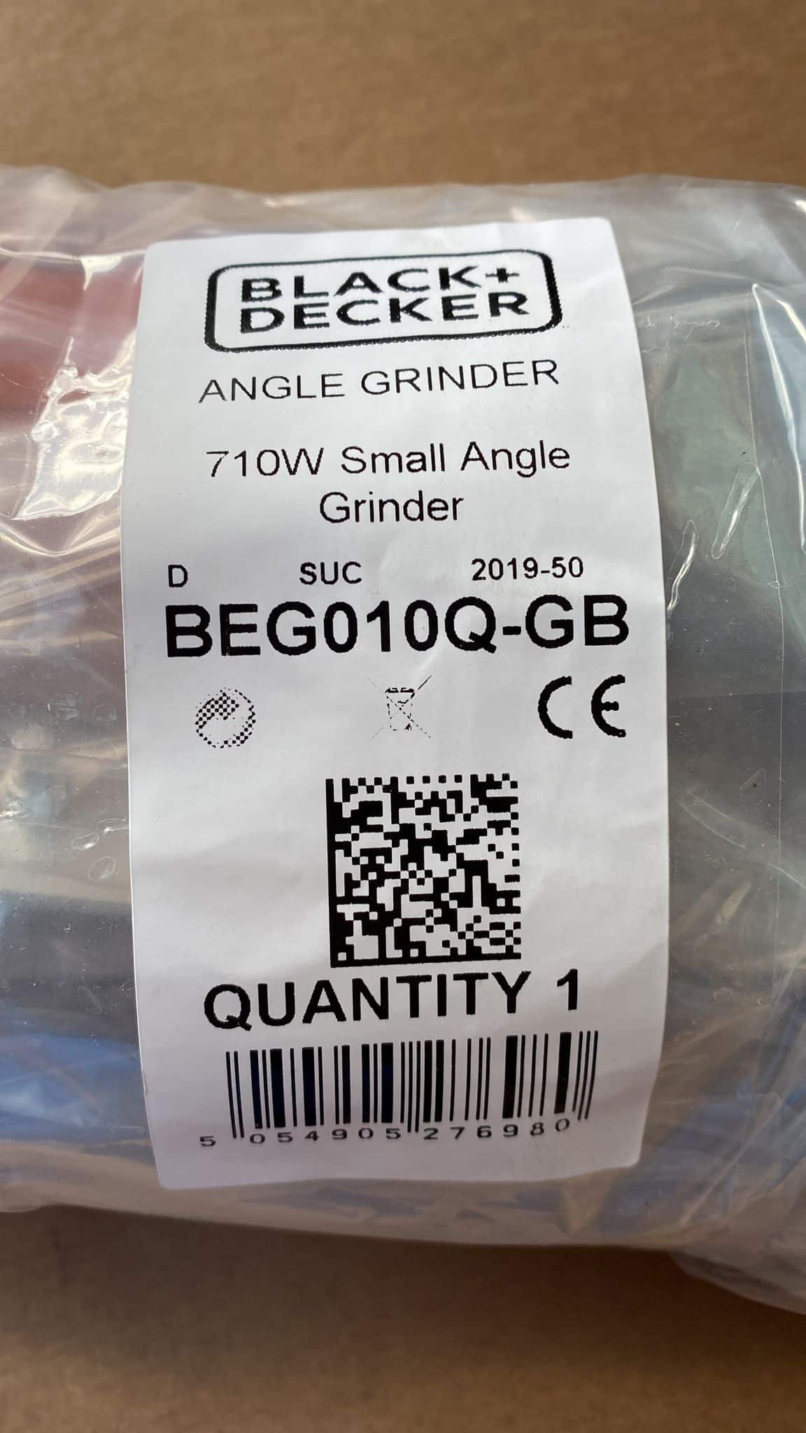 BLACK+DECKER BEG010A5-GB 710W 115mm Angle Grinder BEG010Q-GB Without Box