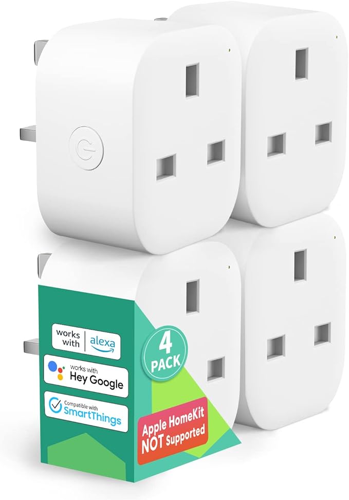 Smart Plug Mini - meross 13A WiFi Plugs Works with Alexa, Google Home, Compatible with SmartThings Wireless Remote Control Timer Plug No Hub Required (4 Pack), White-4498