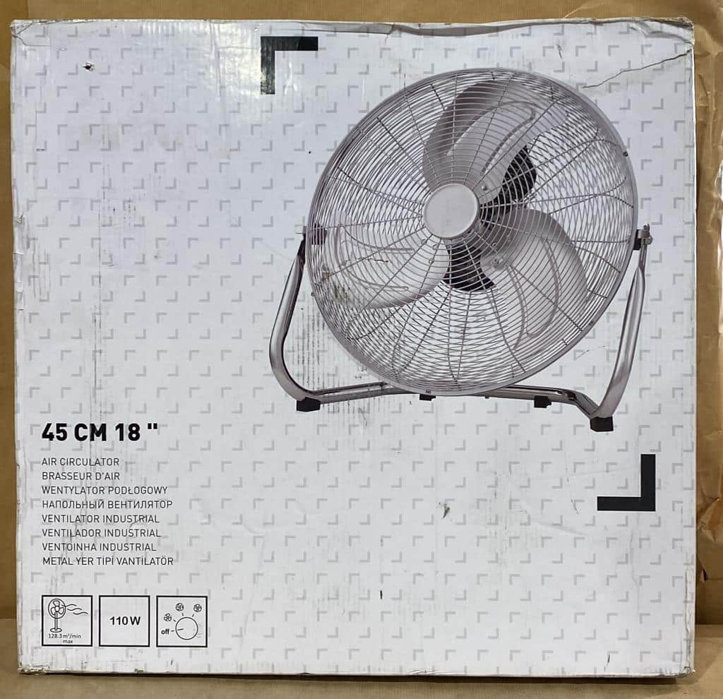 Chrome effect 18" Freestanding Fan - High Velocity Air circulator 8108