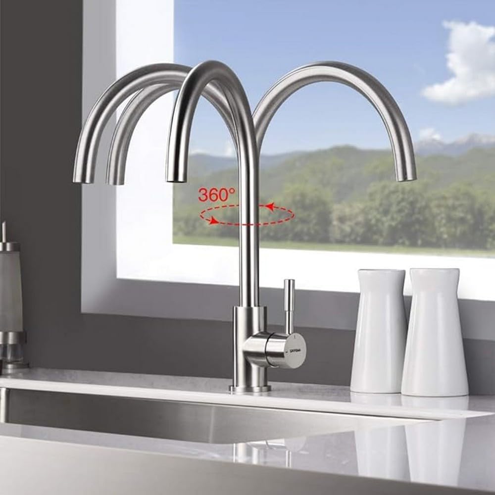 GRIFEMA Kitchen Sink Taps-1 Hole-Silver-G4008-3348