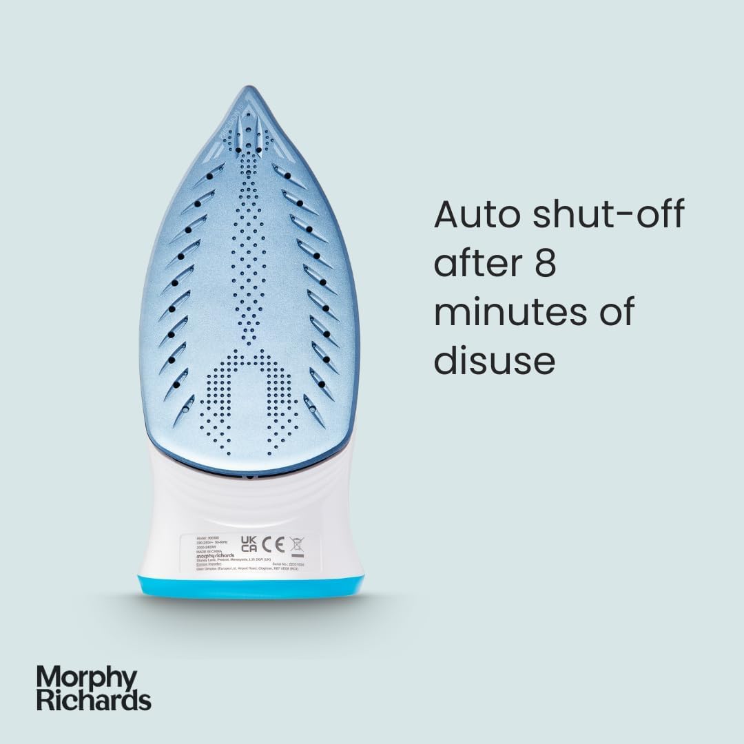 Morphy Richards 300300 Steam Iron Crystal Clear Turquoise / White 2400 W-9023U
