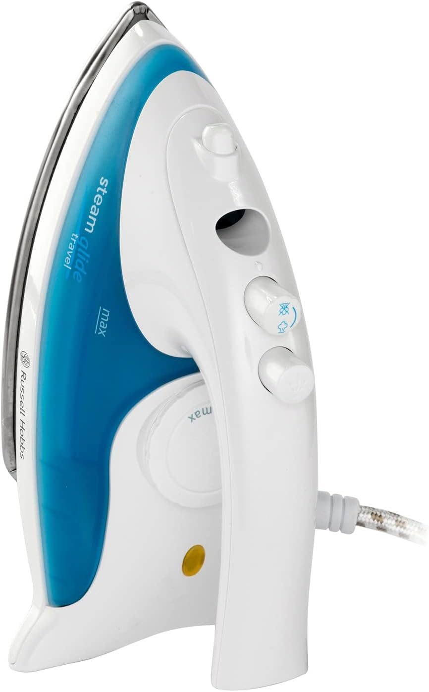 Russell Hobbs Steam Glide Travel Iron 22470, 760 W - White and Blue 6284