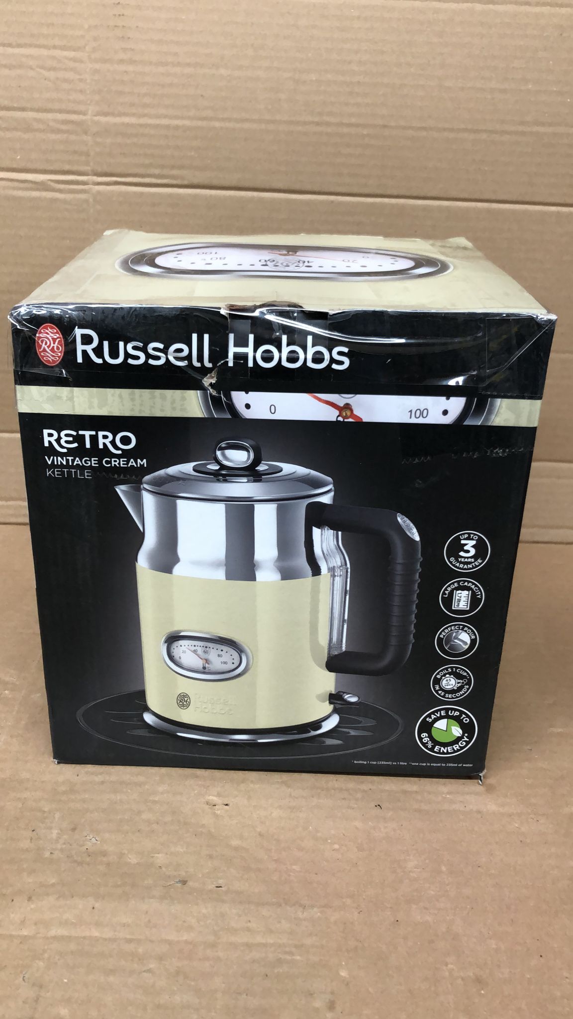 Russell Hobbs Retro Vintage N21672 Jug Kettle - Cream-4606