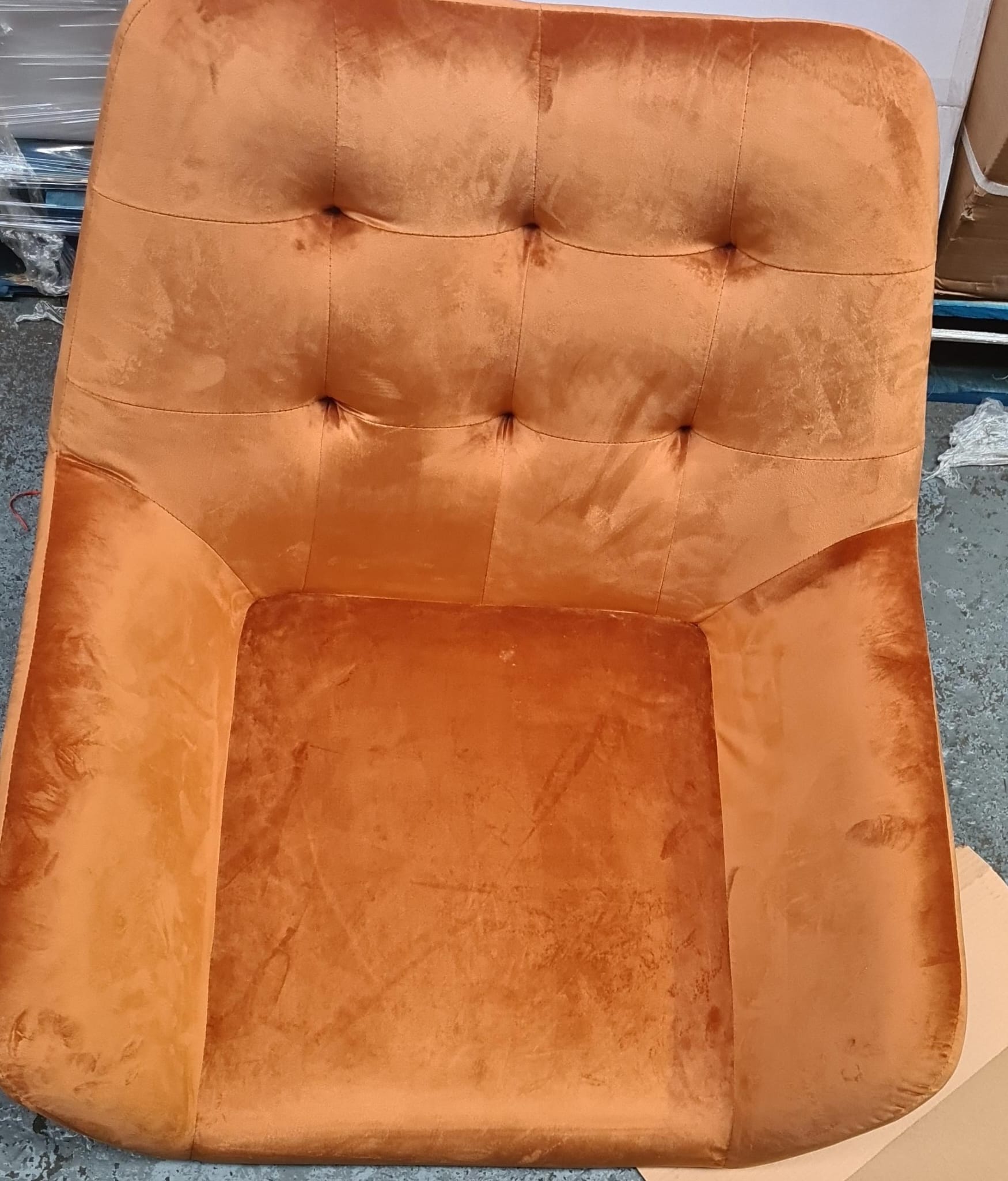 Turio Burnt orange Velvet effect Chair (H)865mm (W)750mm (D)800mm-5943
