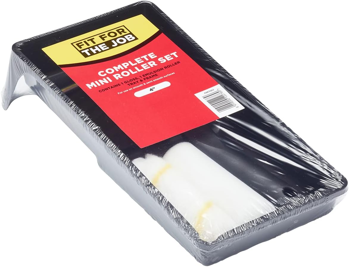 Fit For The Job FRKT003 4 pc Multi Surface Mini Paint Roller Set for Painting with Emulsion-2769