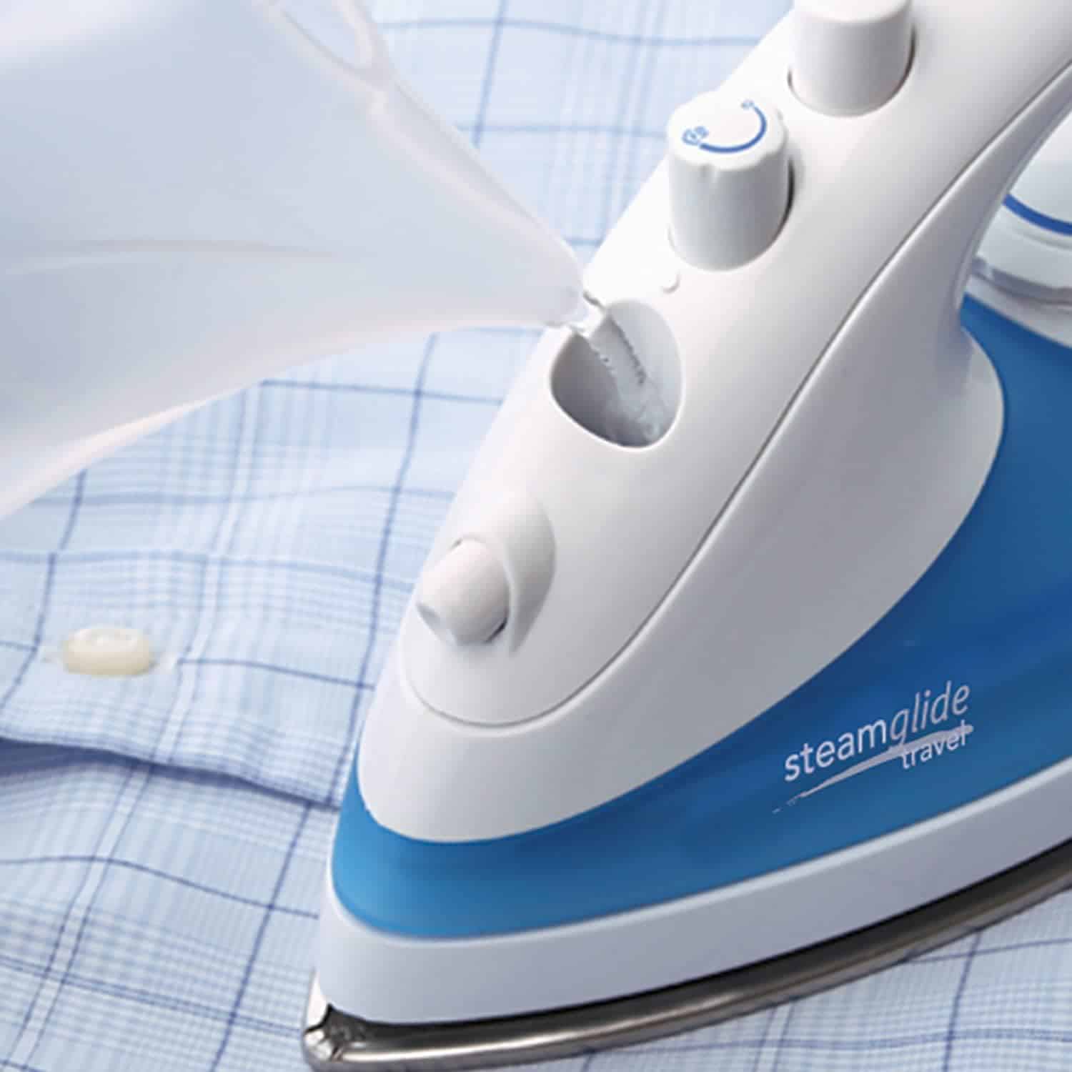 Russell Hobbs Steam Glide Travel Iron 22470, 760 W - White and Blue 6284NO