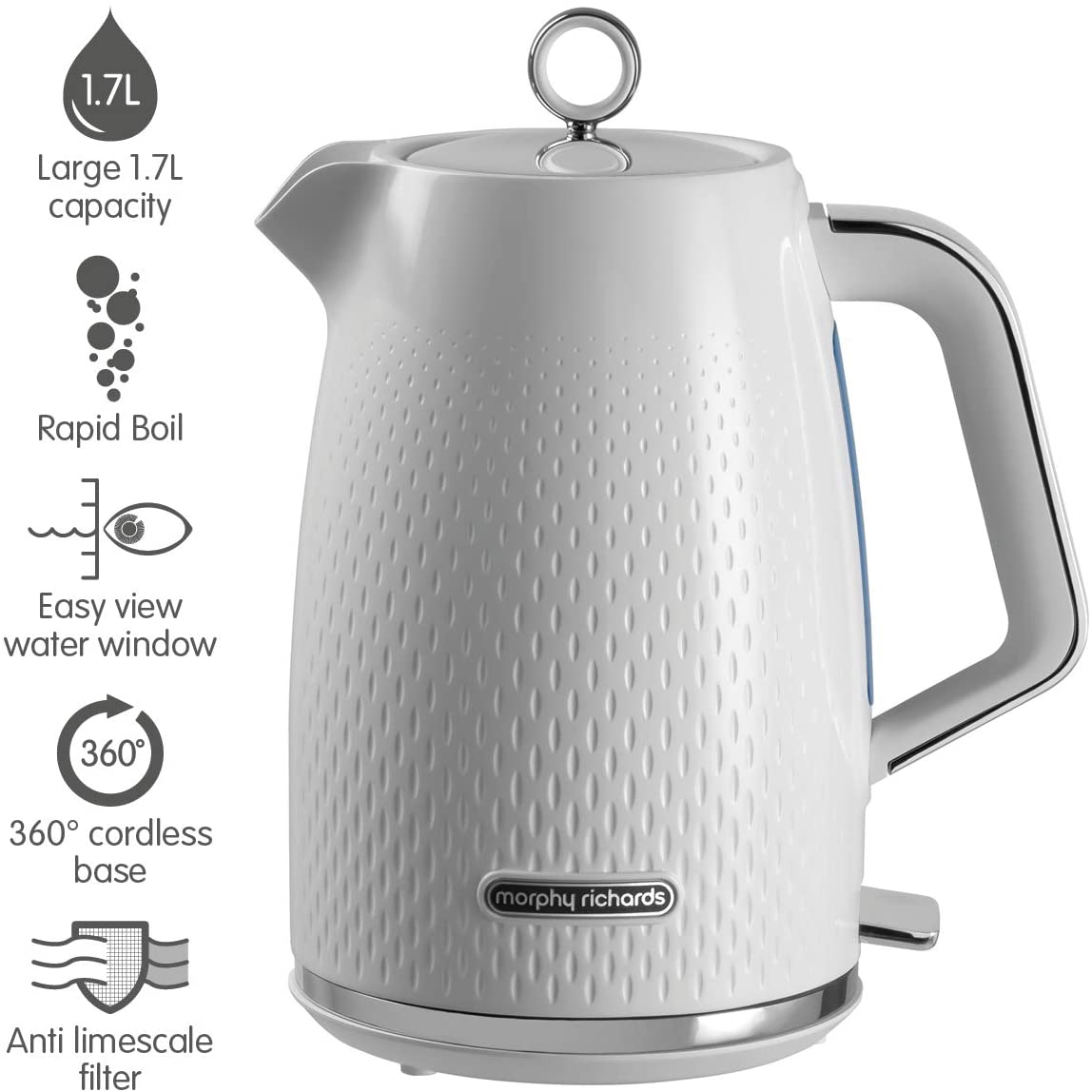 Morphy Richards Kettle,Electric 1.7liters,White 103012