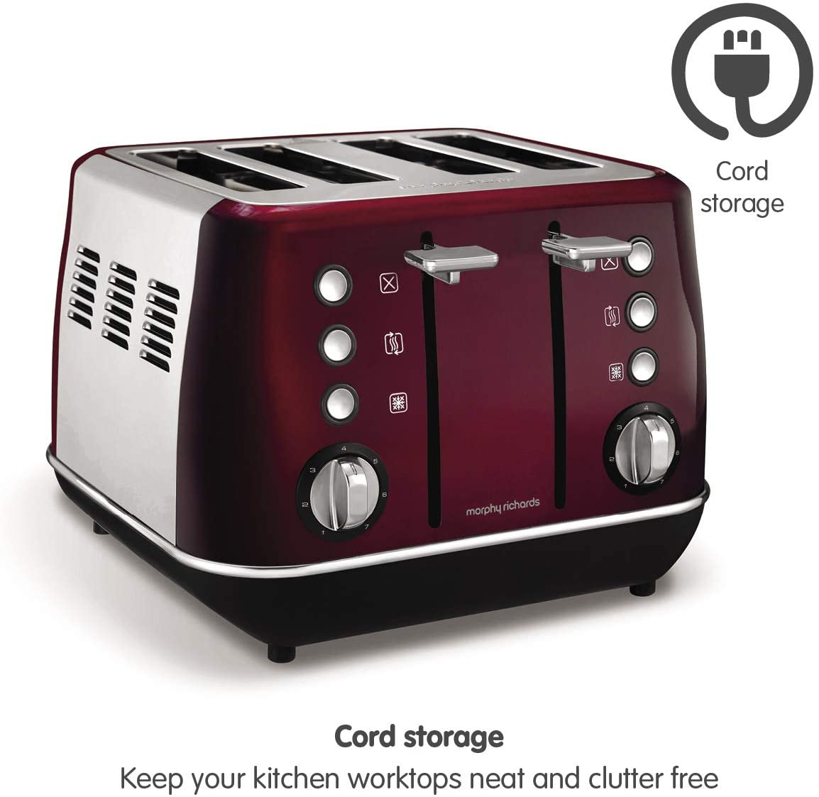 Morphy Richards 240111 Evoke 4 Slice Toaster Red Toaster