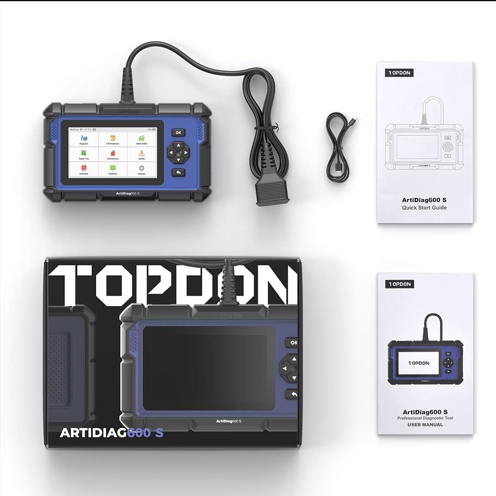 TOPDON ArtiDiag600S OBD2 Code Reader, Car Diagnostic Tool For 4 Systems Engine/ABS/Airbag/AT, 8 Reset Functions on Oil/Brake/SAS/BMS/ABS/DPF/TPMS/Throttle, Full OBD2 Functions, Lifetime Free Update-2606