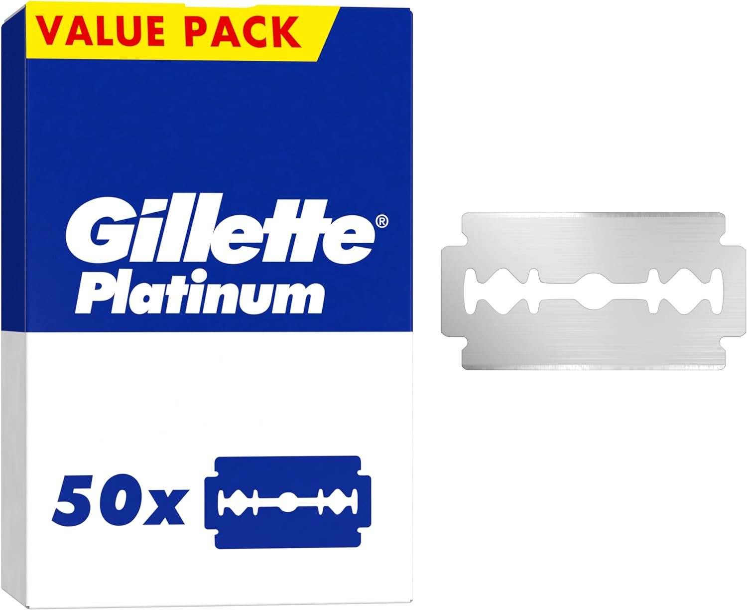 Gillette-Double Edge Razor Blades-Stainless Steel-Pack of 50-Refill-9088