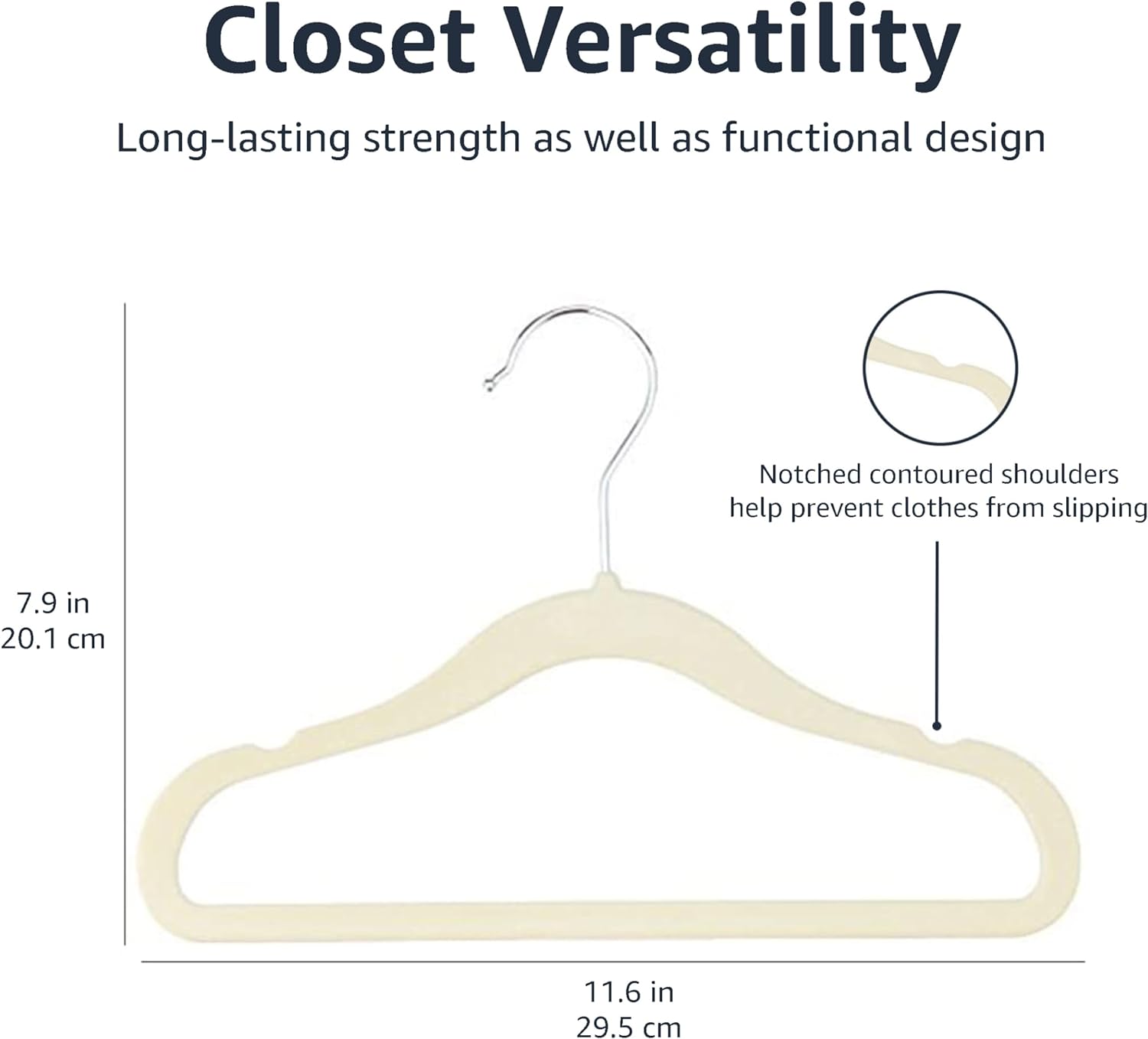 Amazon Basics Hangers,50-Pack, Beige 7740