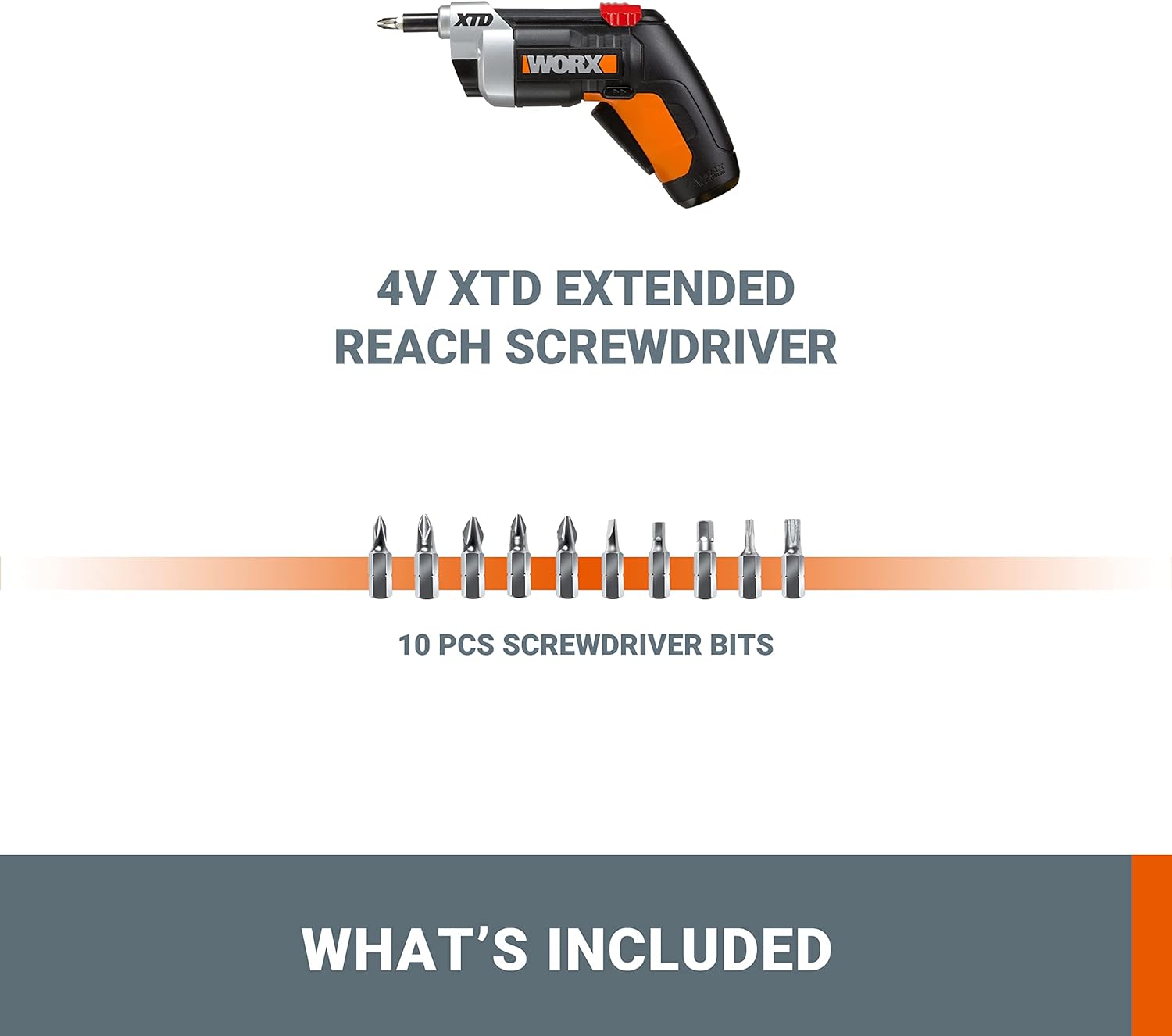 WORX WX252 4V XTD Extended Reach Cordless Screwdriver 1212