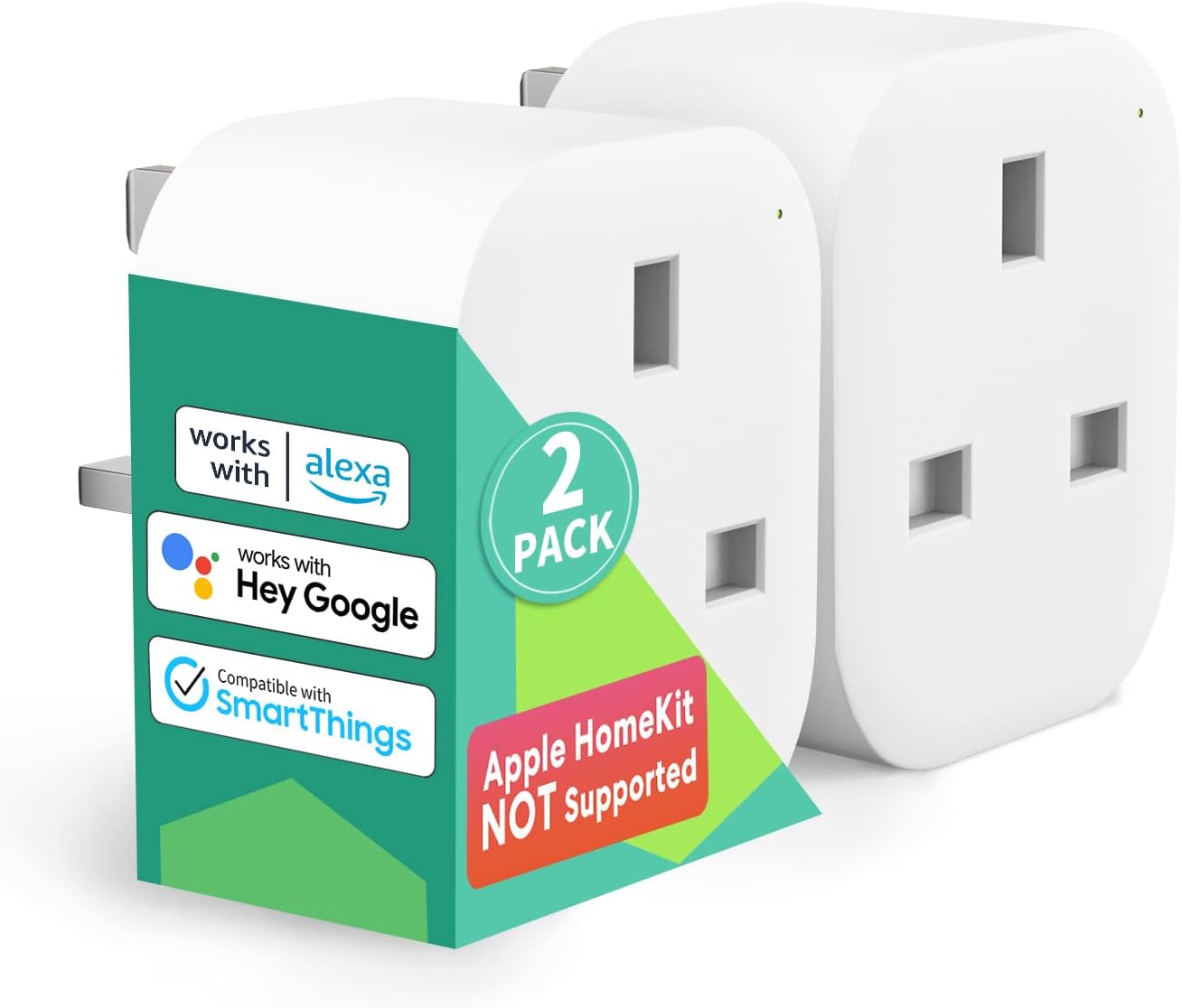 Smart Plug Mini - meross 13A WiFi Plugs Works with Alexa, Google Home, Compatible with SmartThings Wireless Remote Control Timer Plug No Hub Required (2 Pack) 4450
