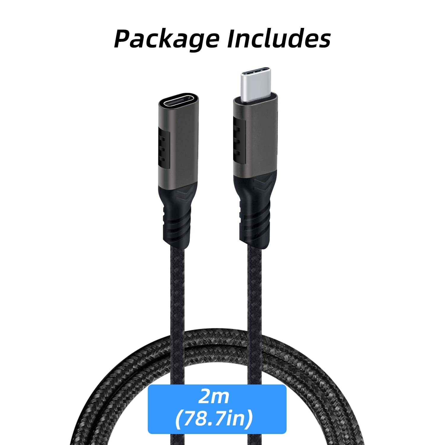 Mcbazel USB C Extension Cable,Type C Extender Cable Male to Female 3.1 10Gbps Fast Charge Audio Data Transfer Cable Compatible with NS-Switch/O-culus Quest/Quest3/Laptop - 6.56FT FWLB