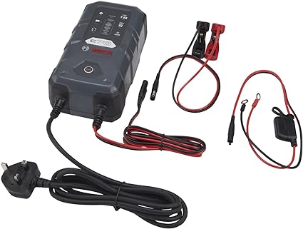 Bosch C70 Car Battery Charger, 10 Amps, With Trickle Function - For 12V/24V Lead-acid, EFB, GEL, AGM and open VRLA Batteries, Comes with a UK Style Plug-0526