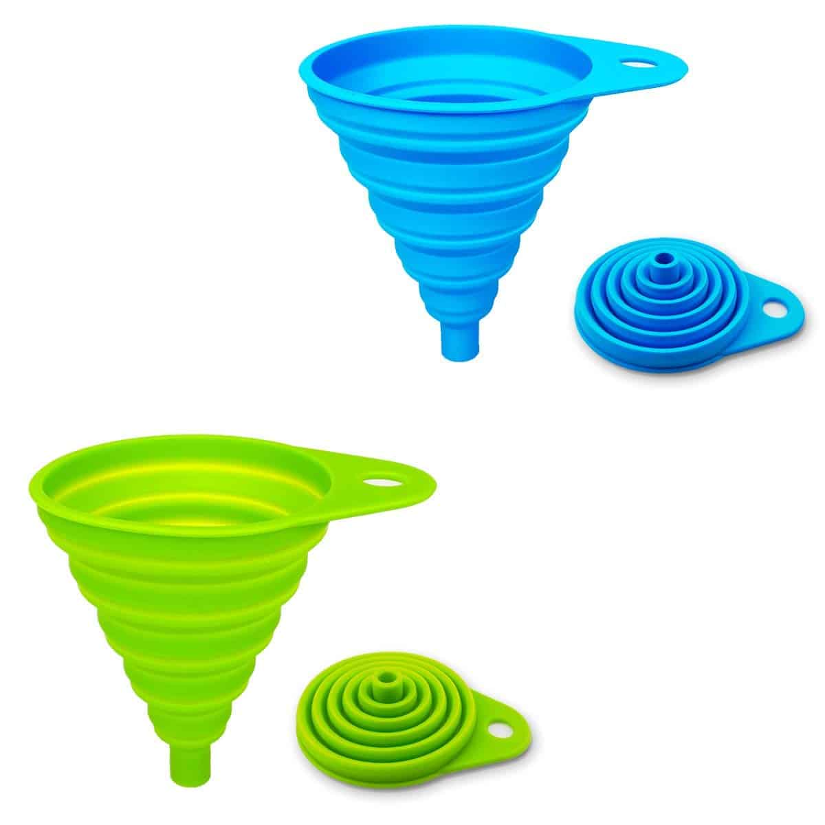 2 Pack Silicone Collapsible Funnel, Flexible/Foldable/Kitchen Funnel 8695