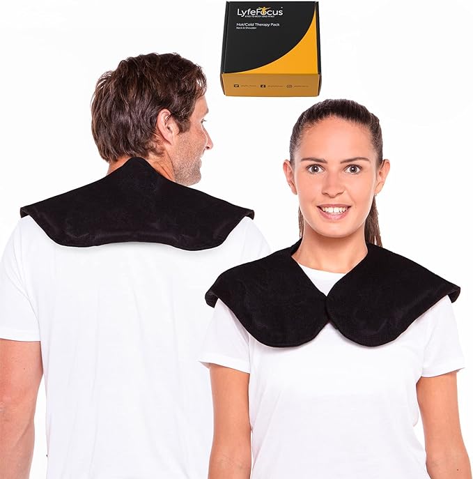 LyfeFocus Premium Reusable Hot & Cold Gel Ice Pack Wrap for Neck & Shoulder Pain-8883