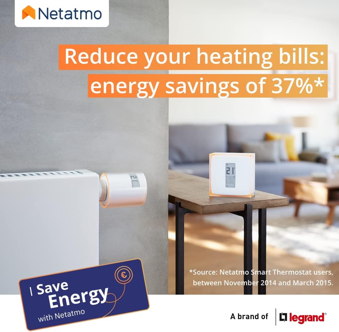 Netatmo Additional Smart Radiator Valve, Room control, Save Heating Costs, Add-on for Netatmo Thermostat