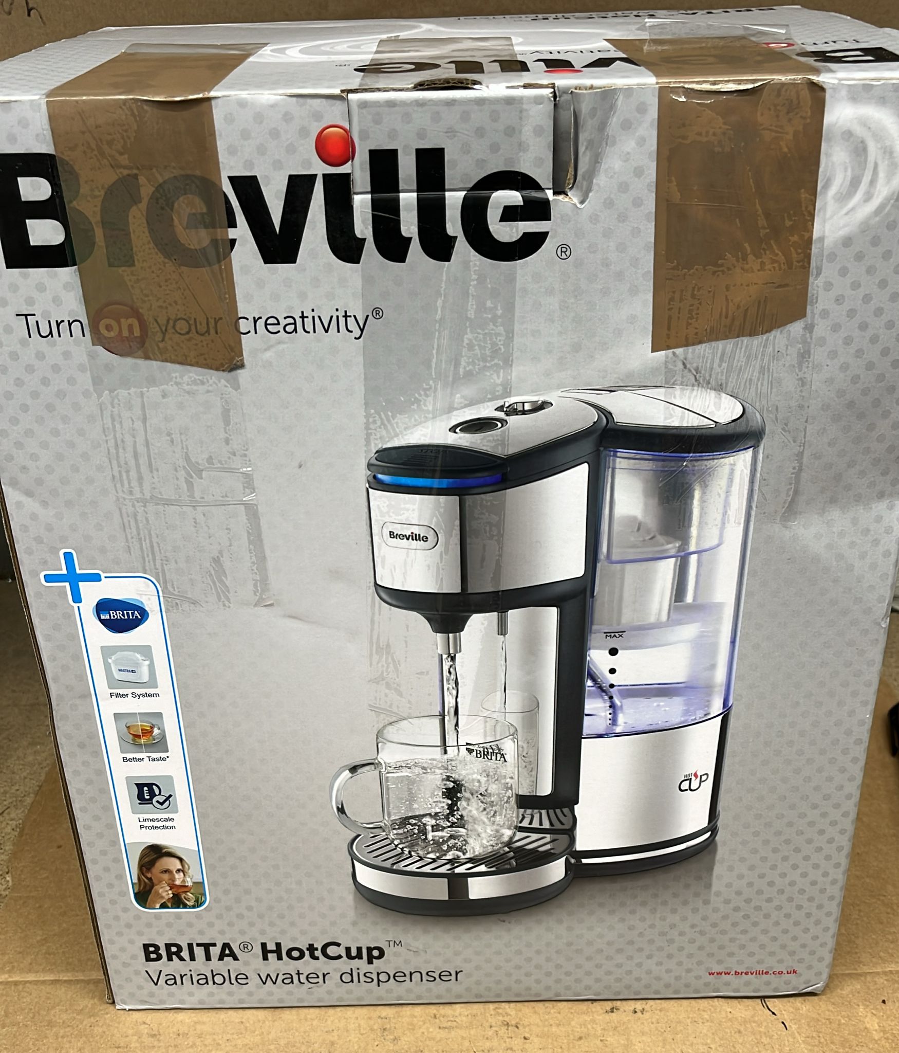 Breville BRITA HotCup Hot Water Dispenser | With integrated water filter | 3kW Fast Boil &Variable Dispense- A2636U