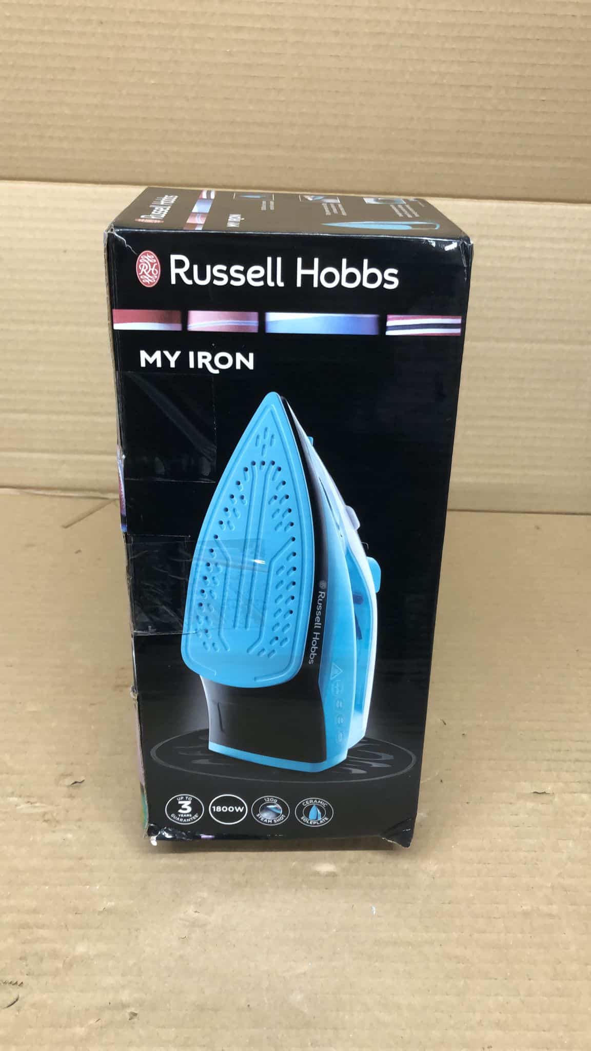Russell Hobbs 25580 My Iron Steam Iron 1800W, 0.26L Water Tank - Blue and White-1123